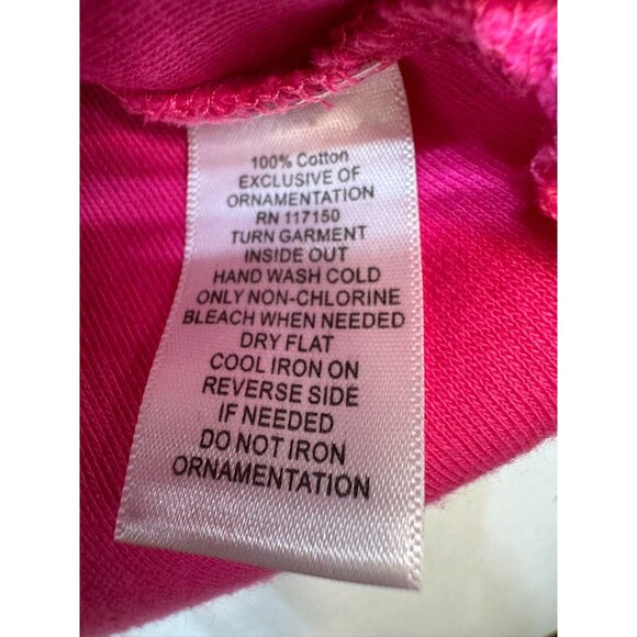 Quacker Factory Womens V-Neck Cotton T-Shirt  1X Pink Rhinestone Embellishment - Picture 3 of 10